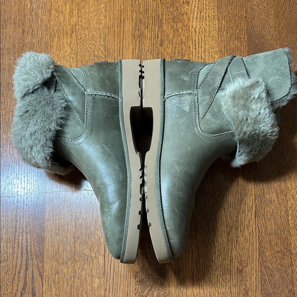 NWOT UGG Women's Olive Green Ankle Boots with Fur Lining Size 7 - Picture 4 of 16